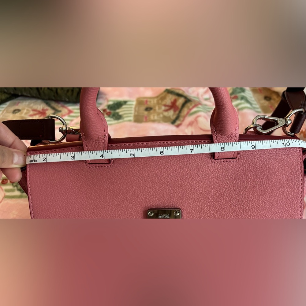 MCM Pink Leather Top-Handle Satchel - Picture 11 of 15